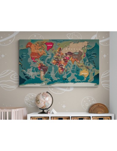 Déco carte monde pays XXL