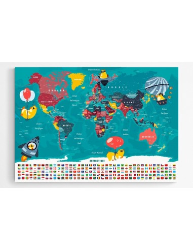 Carte monde déco en français