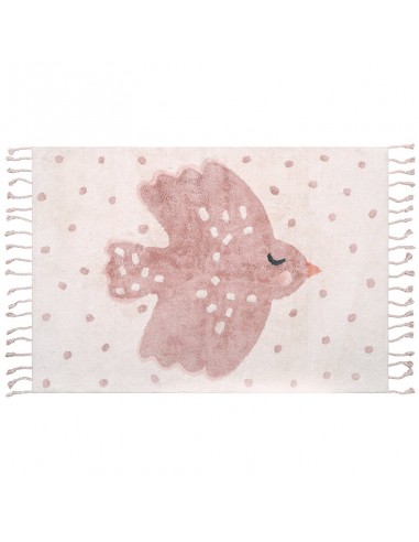 Tapis chambre enfant coton lavable motif oiseaux BIRDY