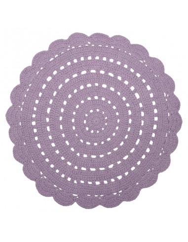 Tapis chambre enfant coton crochet ALMA MAUVE