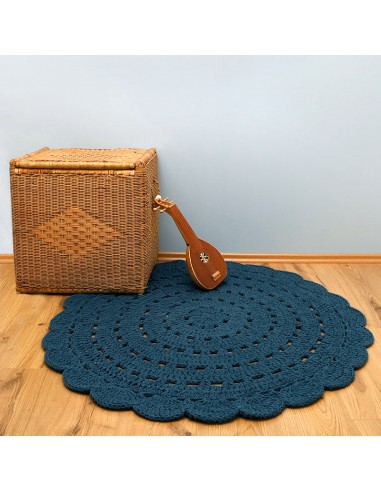 Tapis chambre enfant crochet ALMA BLEU