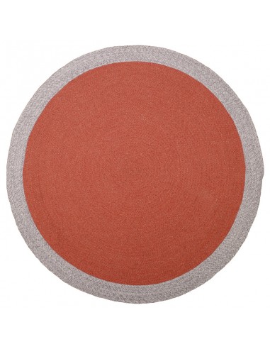 Tapis rond laine tressé NOLAN ROUILLE