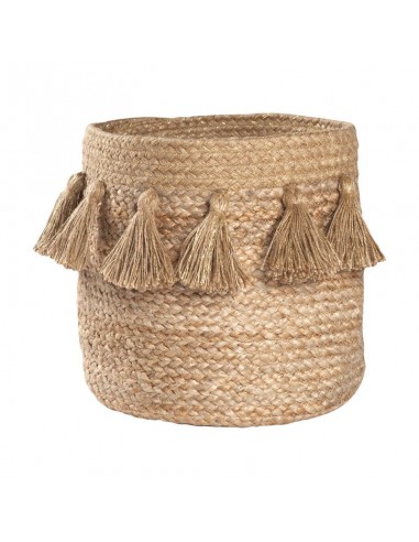 Panier de rangement jute avec pompons IDRIS