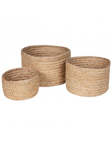 Paniers de rangement jute, set 3 paniers ABHA