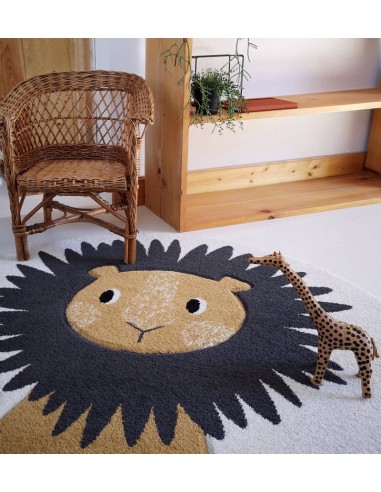 Tapis chambre enfant rond petit lion JAGGO