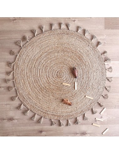 Tapis rond jute avec pompons ELSE