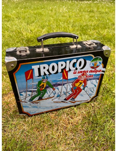 Valise publicitaire vintage Tropico en métal - Années 80