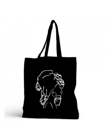 Tote bag noir  - Ethnic Vibes (minimaliste)  (100% coton)