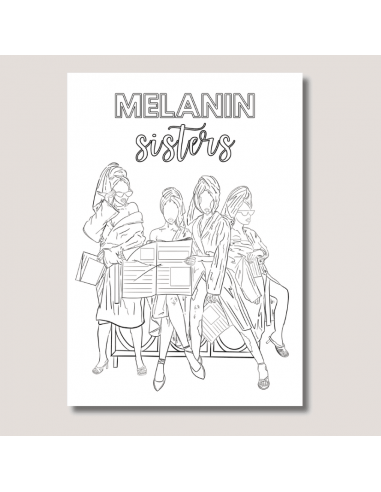 Coloriage à imprimer - Melanin Sisters version améliorée (téléchargement numérique)