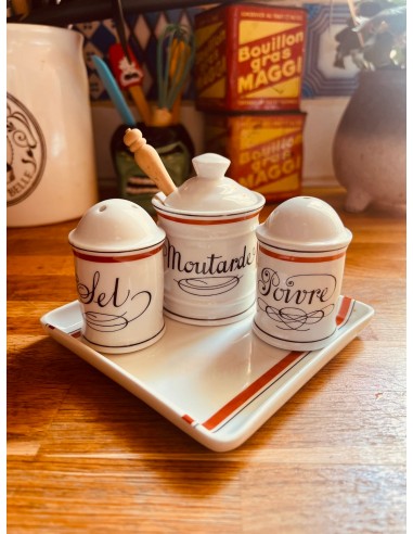 Service à condiments vintage en Porcelaine d'Auteuil  - Made in France