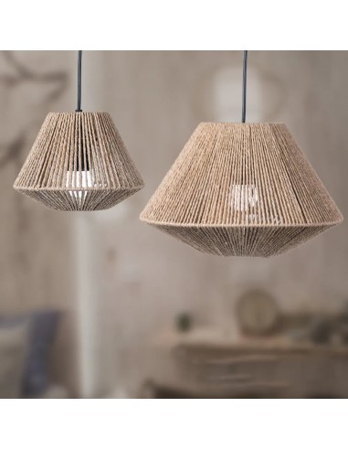 Lampe en rotin avec abat-jour géométrique - Téa