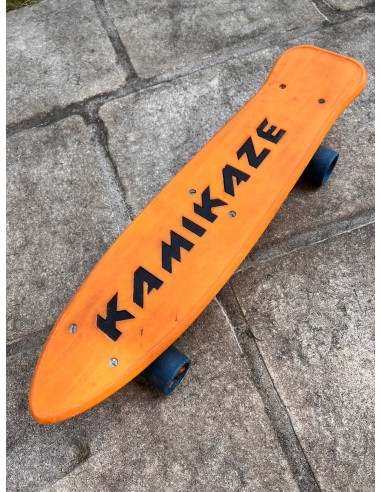 Skateboard vintage Kamikaze orange et bleu - Années 80