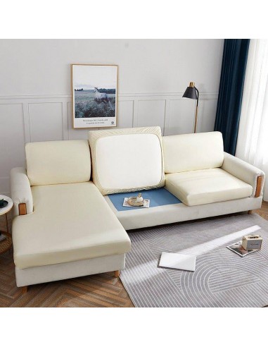 Housse de coussin de canapé en Simili Cuir - Beige