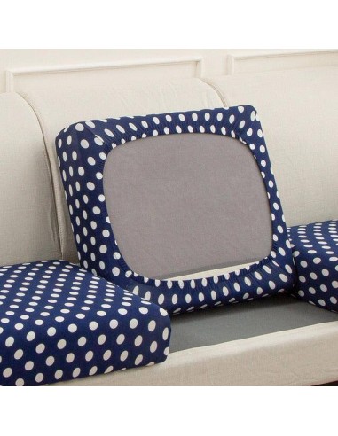 Housse de coussin de canapé Design - Bleu à Poids Blanc