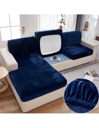 Housse de coussin de canapé en velours - Bleu Foncé