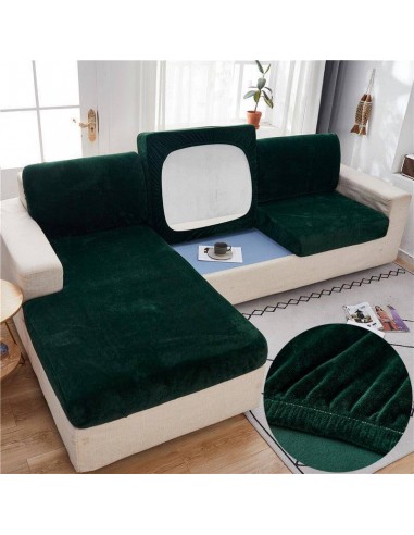 Housse de coussin de canapé en velours - Vert Noirâtre