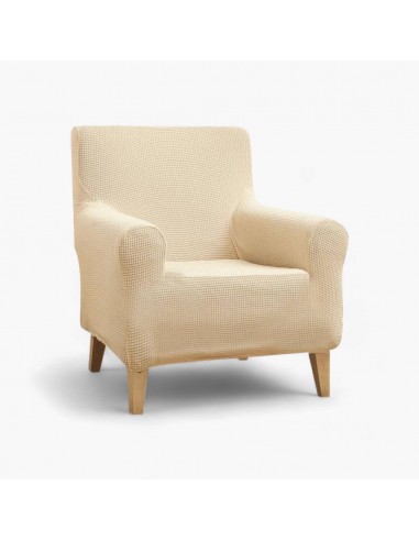 Housse de fauteuil classique en Jacquard - Blanc Cassé