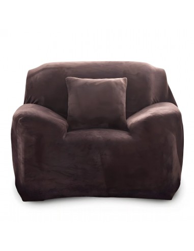 Housse de fauteuil classique en Velours - Café