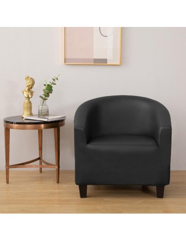 Housse de Fauteuil Crapaud en Simili Cuir - Noir