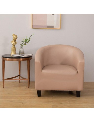 Housse de Fauteuil Crapaud en Simili Cuir - Beige