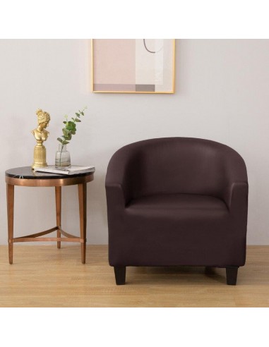 Housse de Fauteuil Crapaud en Simili Cuir - Café