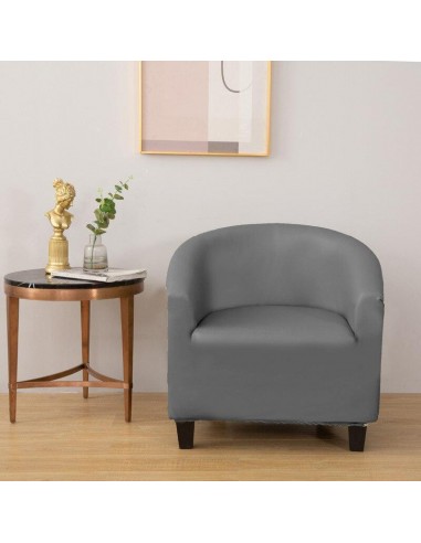 Housse de Fauteuil Crapaud en Simili Cuir - Gris