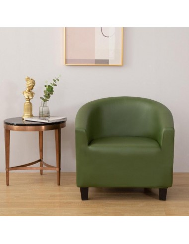 Housse de Fauteuil Crapaud en Simili Cuir - Kaki