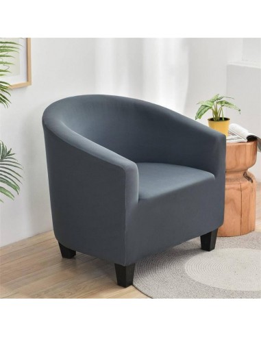 Housse de Fauteuil Crapaud lisse - Gris Foncé