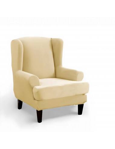 Housse de Fauteuil à Oreilles en Velours - Beige