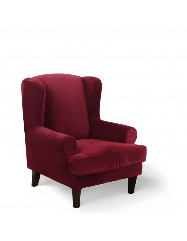 Housse de Fauteuil à Oreilles en Velours - Bordeaux