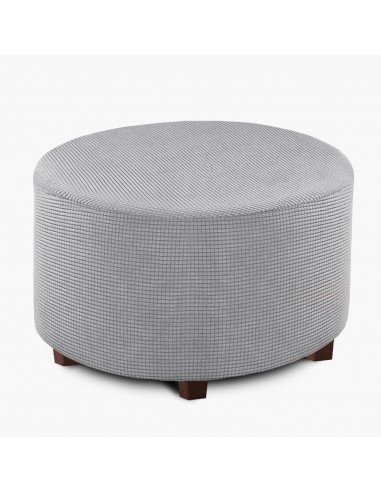 Housse de pouf en Jacquard - Gris Clair