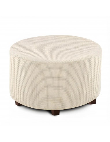 Housse de pouf en Jacquard - Blanc cassé