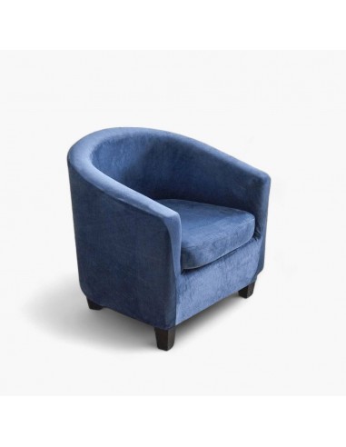 Housse de Fauteuil Crapaud en velours - Bleu Marine