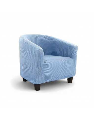 Housse de Fauteuil Crapaud en Jacquard - Bleu Ciel