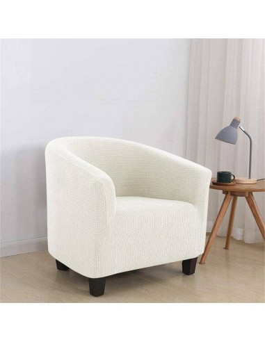 Housse de Fauteuil Crapaud en Jacquard - Blanc