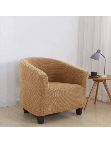 Housse de Fauteuil Crapaud en Jacquard - Camel