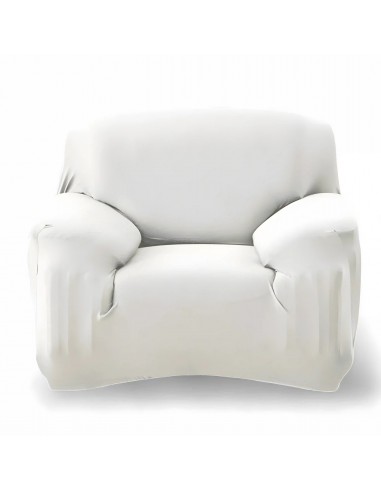 Housse de fauteuil classique lisse - Blanc