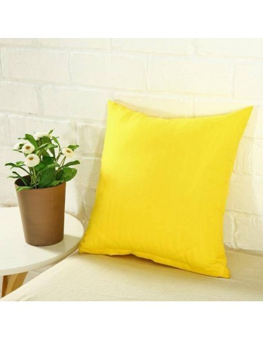 Housse de coussin lisse - Jaune