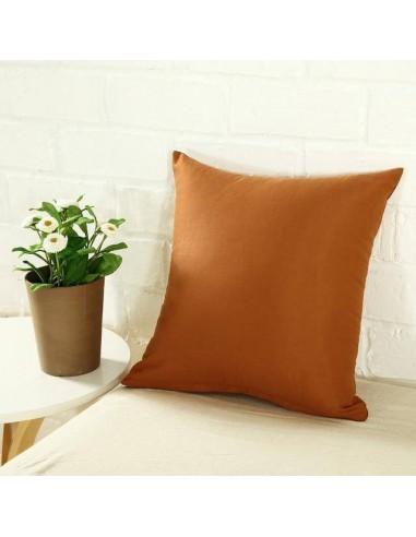 Housse de coussin lisse - Café