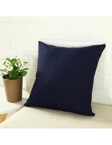 Housse de coussin lisse - Bleu Foncé