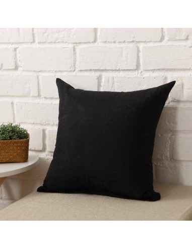 Housse de coussin lisse - Noir