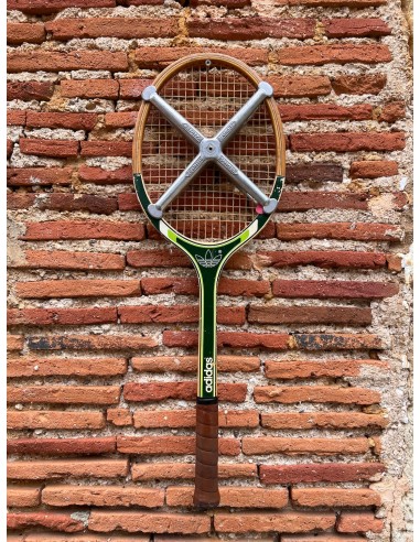 Raquette de tennis vintage en bois Adidas Biarritz Ads 030 avec tendeur Zephyr